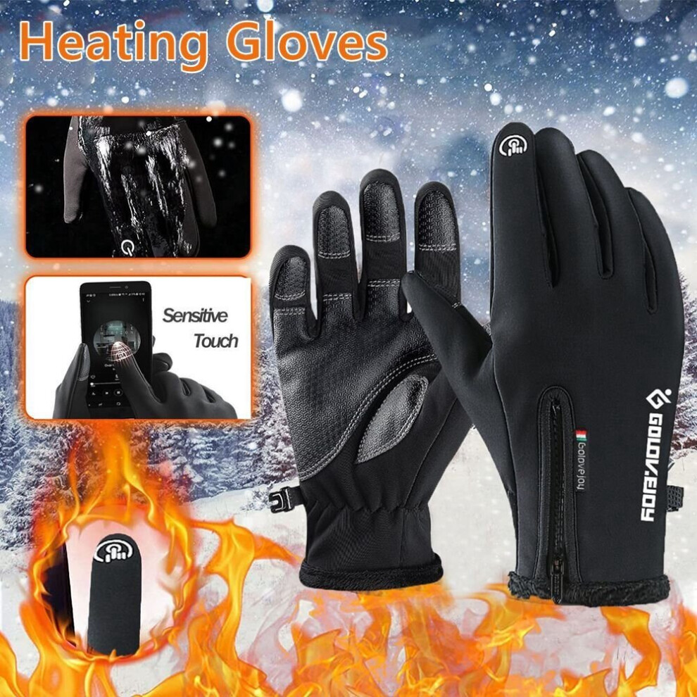 Men Waterproof Winter Heated Riding Gloves Motorcycle Gloves Racing Riding Gloves Thermal Fleece Lined Multicoloured 885658023379