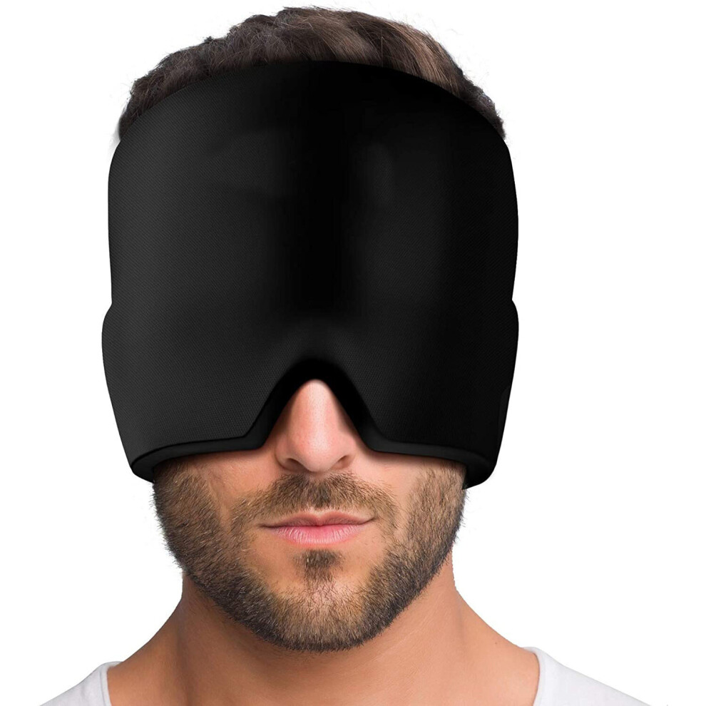 Black Cold Therapy Headache Relief Cap Flexible Ice Compress Headache Hat Migraine And Headache Relief Hat Cold Compress Hood