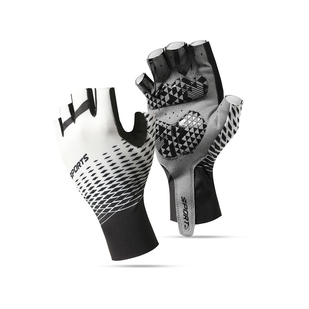 (-Xl) Half-Finger Men's Gloves Winter Anti-Slip Sweat Thickening Bike Motorcycle Riding Gloves Outdoor Sports Equipment Gloves White 885658043193