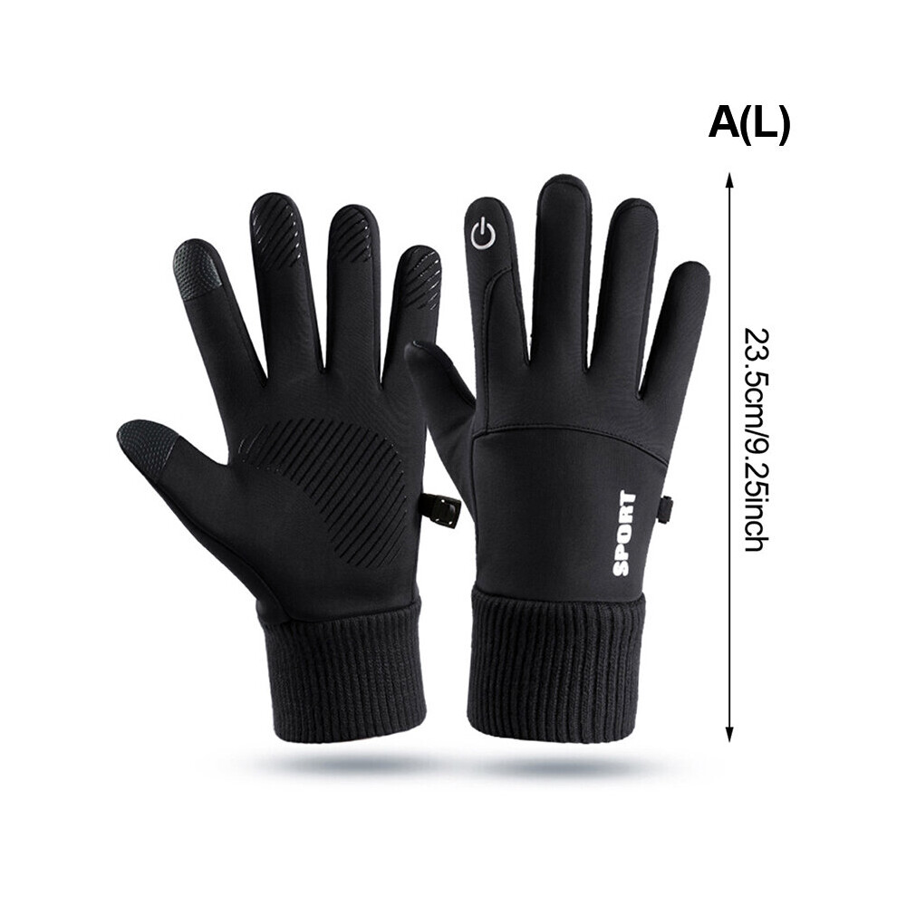 Winter Cycling Gloves Bicycle Warm Non-Slip Warm Full Fingers Glove Waterproof Outdoor Running Motorcycle Ski Fleece Gloves Multicoloured 885658042868