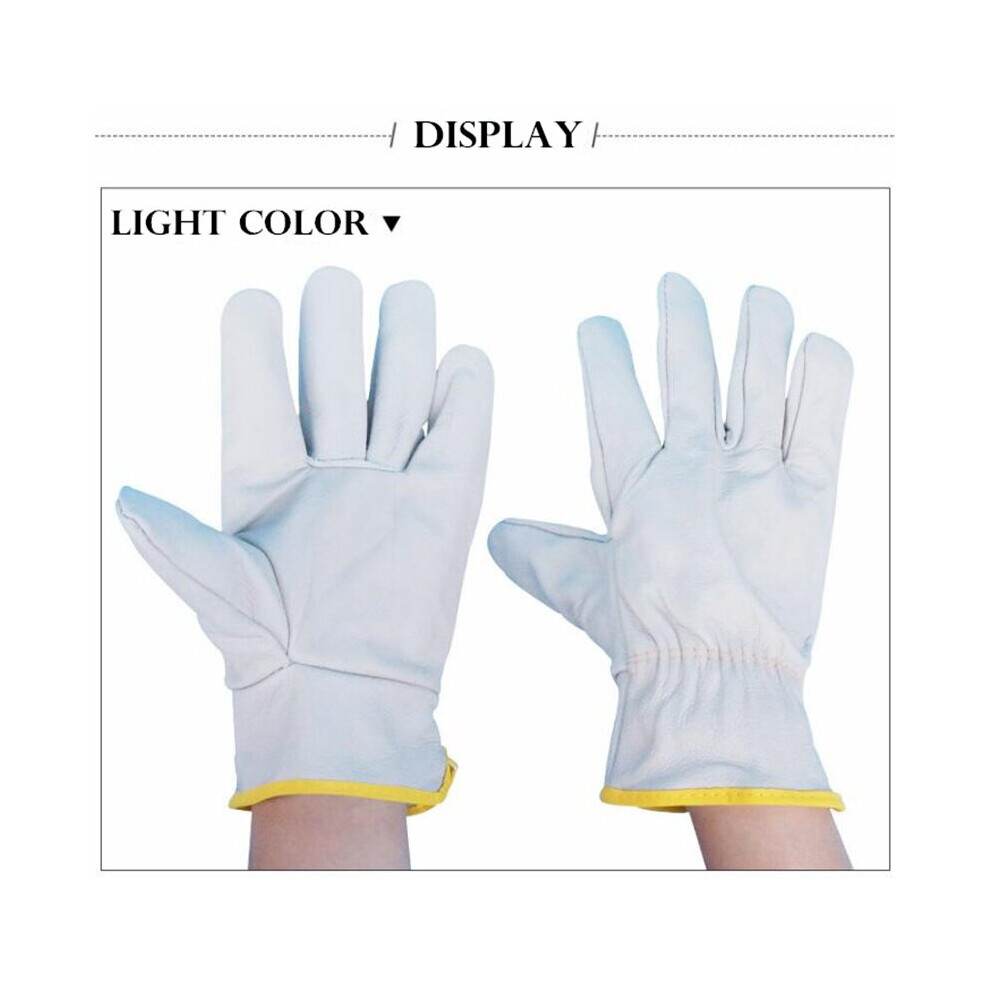 First Layer Cowhide Work Gloves Cut Resistant Driver/Welding Multifunction Wear-Resisting Adiabatic Men's Leather Gloves 885658042486