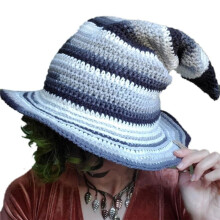 Unisex Halloween Knitted Witch Hat Wizard Hat Men Women Party Headgear Cosplay Hat Festivals Party Props