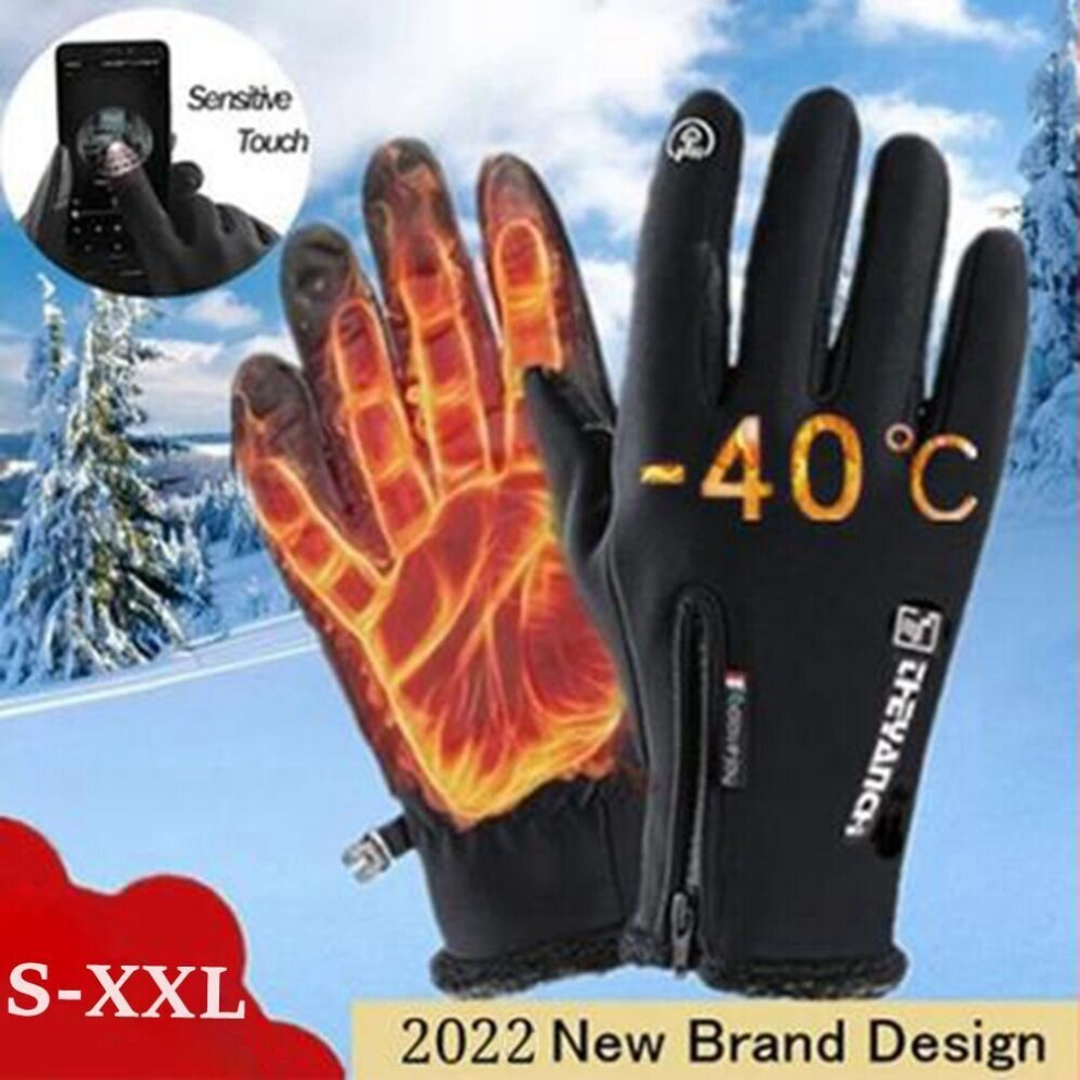 Men Women Winter Warm Touch Screen Motorbike Racing Riding Gloves Motorcycle Gloves Thermal Fleece Lined Waterproof Gloves Multicoloured 885658048235