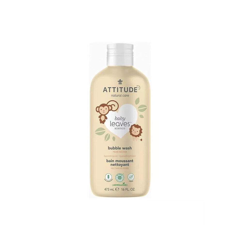 Attitude Nature Care Baby Leaves Science Antipollution Bubble Wash Pear Nectar 473ml