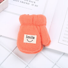 Children's Winter Warm Gloves Double-layer Plus Velvet Padded Gloves Knitted Letters Hanging Neck 0-12 Months Newborn Gloves