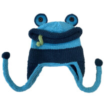 Frog Beanies Crochet Knitted Winter Solid Hip-hop Skullies Cap Costume Pompom Ball Hat
