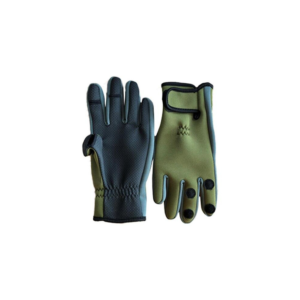 (White-Xl) Outdoor Winter Fishing Gloves Waterproof Three Or Two Fingers Cut Anti-Slip Climbing Glove Hiking Camping Riding Gloves 885658056247