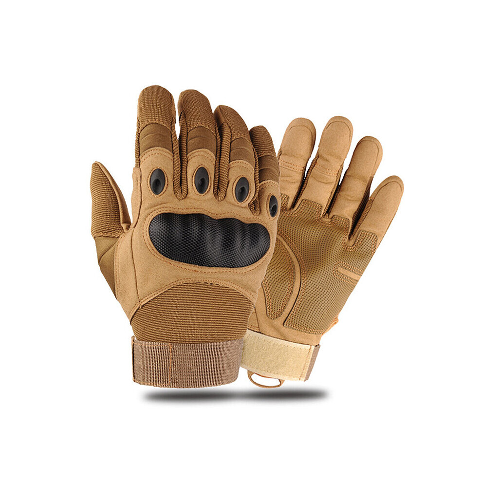 (Brown White-M) Motorcycle Gloves Outdoor Windproof Anti-Skidding Tactical Gloves Men's Motocross Cycling Military Gloves Leather Gloves Brown,Multicoloured 885658056094