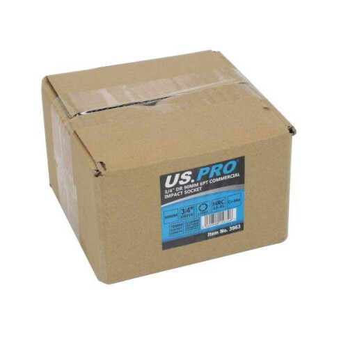 us pro US PRO Tools 3/4" DR 90mm 6pt Commercial Impact Socket 3963 2