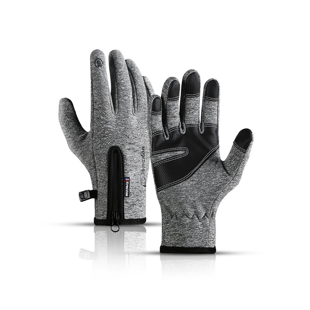 (Gy White-M) Outdoor Winter Gloves Waterproof Moto Thermal Fleece Lined Resistant Touch Screen Non-Slip Motorbike Riding Multicoloured 885658061692