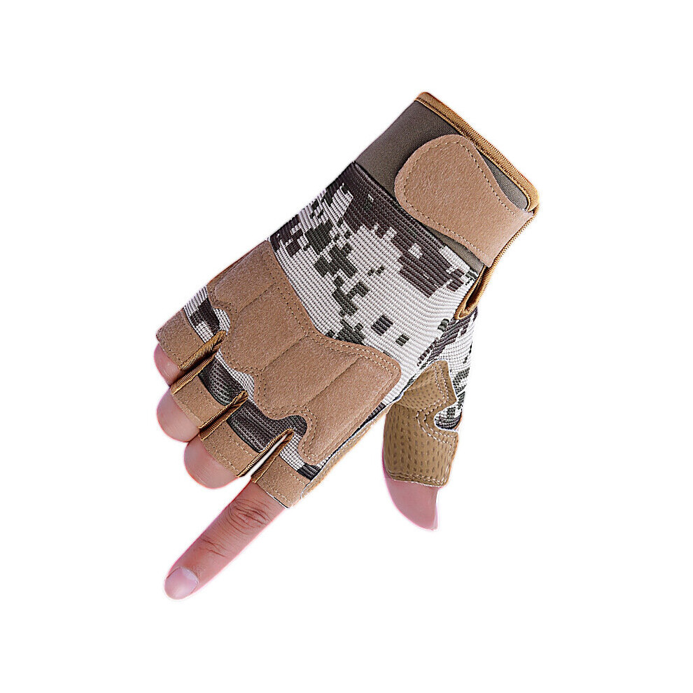 (Camouflage Purple-Xl) Tactical Half-Finger Gloves Men Women Outdoor Motorcycle Riding Sports Protection Special Forces Training Combat Tactical Glove Multicoloured 885658063795