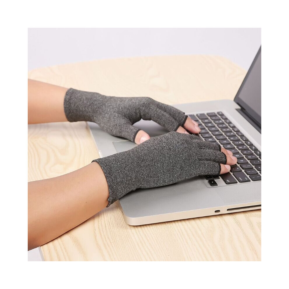 Multicoloured Women Men Arthritis Compression Gloves Fingerless Joint Pain Relief Rheumatoid Osteoarthritis Hand Wrist Support Therapy Mittens