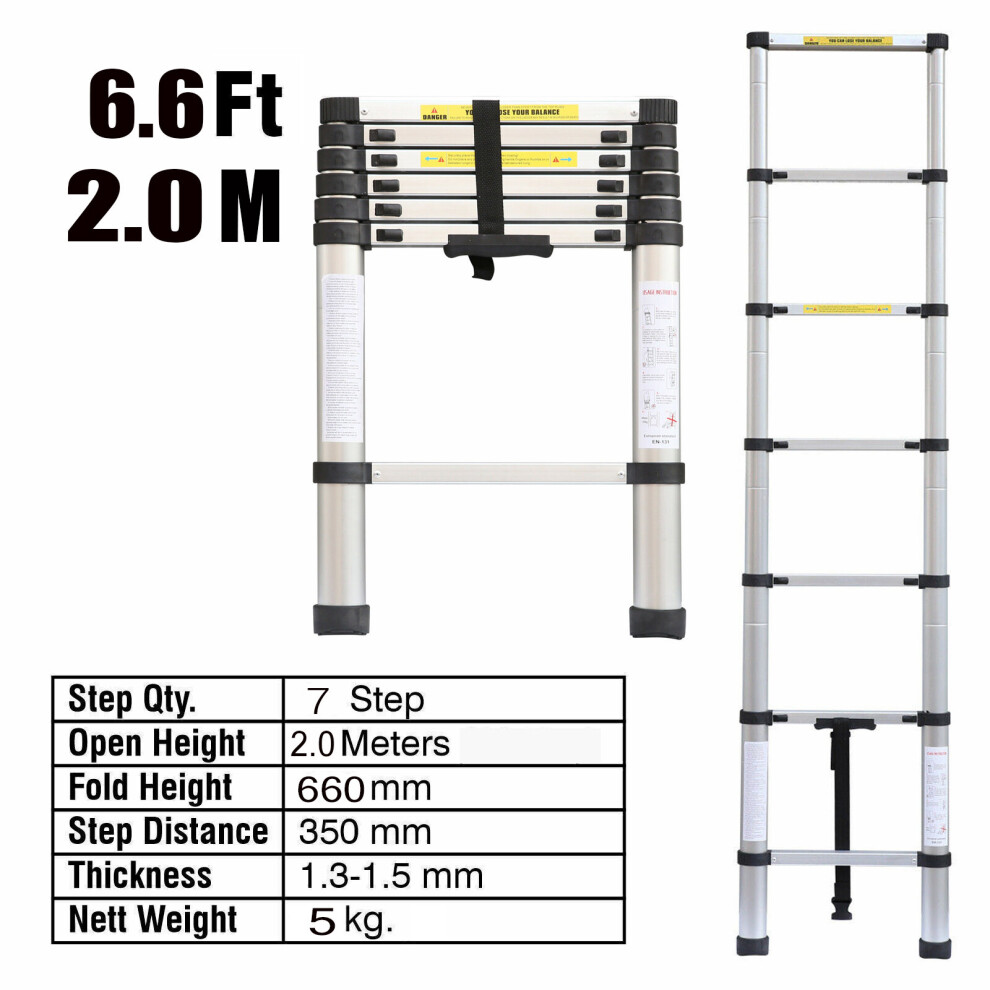 (2.0M) Multi-Purpose Aluminium Telescopic Ladder