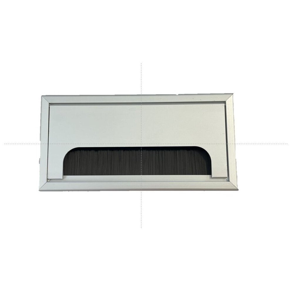 (Aluminium) Metal Desk Cable Grommet - Rectangular - 80X160mm 5056369505125