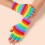 Striped Fingerless Gloves Rainbow Gloves Fingerless Split Finger Gloves 5
