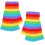 Striped Fingerless Gloves Rainbow Gloves Fingerless Split Finger Gloves 2