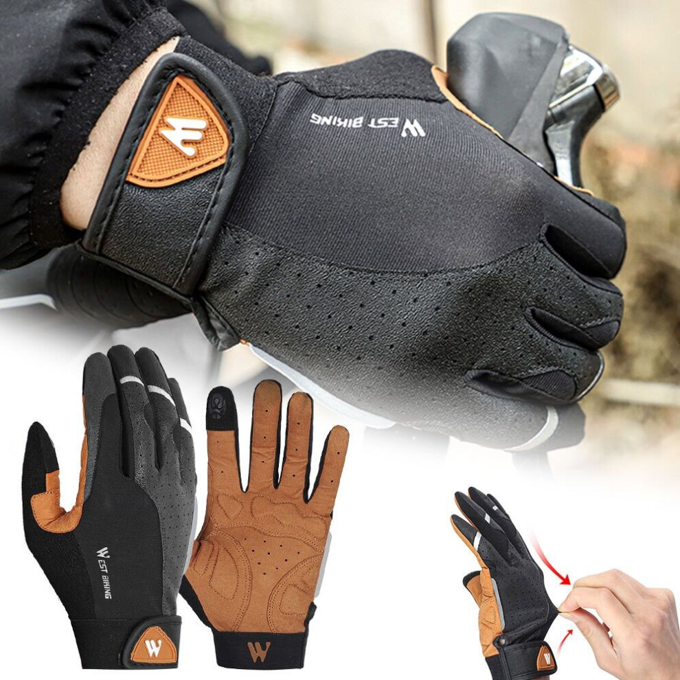 And Winter Nonslip Mountain Biking Wear-Resistant Shockproof Full Finger Mittens Touch Screen Motorcycle Riding Gloves Multicoloured 885658075378