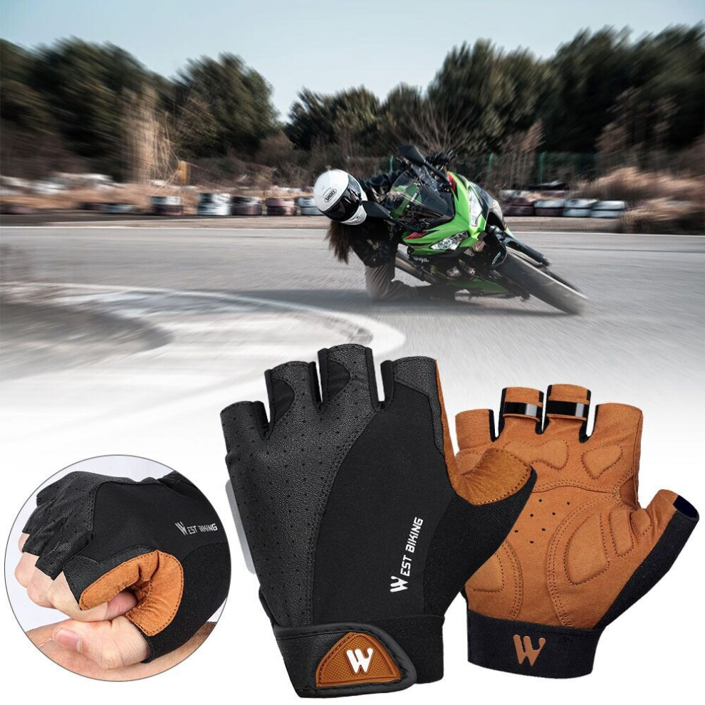 Winter Nonslip Driving Cycling Breathable Leather Wear-Resistant Motorcycle Riding Gloves Half-Finger Mittens Non-Slip Multicoloured 885658075453