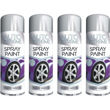 4 X 250Ml Silver Alloy Wheel Spray Paint Restorer Car Bike Auto Satin
