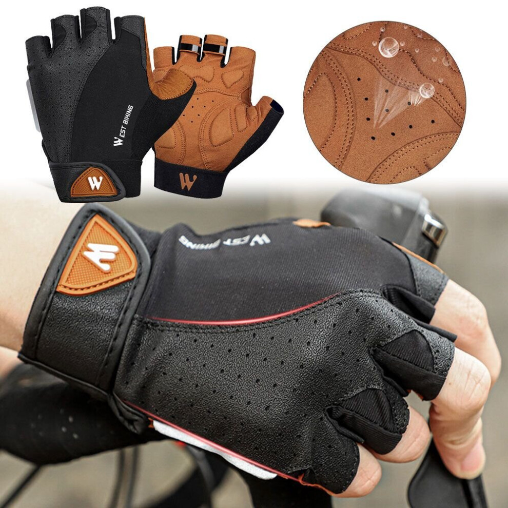 Mountain Biking Nonslip Driving Cycling Breathable Motorcycle Riding Gloves Half-Finger Mittens Non-Slip Wear-Resistant Multicoloured 885658075699