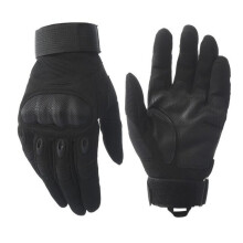(Black-XL) Army Military Tactical Gloves Paintball Airsoft Shooting Combat Anti-Skid Bicycle Hard Knuckle Full Finger Gloves
