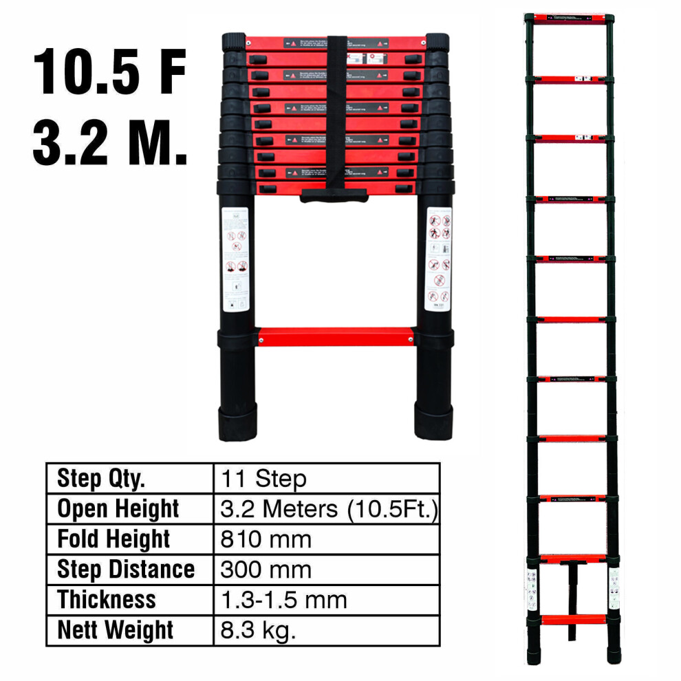 (3.2M) Telescopic Loft Ladder Extendable Collapsible