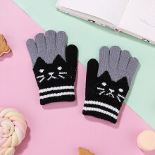 Child Kids Baby Girls Boys Winter Knitted Gloves Cartoon Warm Mittens Toddlers Outdoor Cartoon Cats Gloves