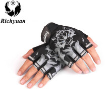 Sport Gloves for Kids Semi-finger Wolf Print Glove Children Mittens Anti-slip Boys Girl Fingerless Gloves for 6-12 Years Kid