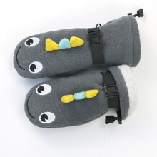 (Gray-52 54cm 3 6 years 3) Gloves Boy Girl Winter Mittens Animal Fleece Warm Autumn Skiing Outdoor Accessory For Kids Toddlers