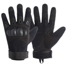 (Black White-XL) Full Finger Gloves Military Paintball Shooting Airsoft Combat Bicycle Driving Riding Tactical Gloves Men Women