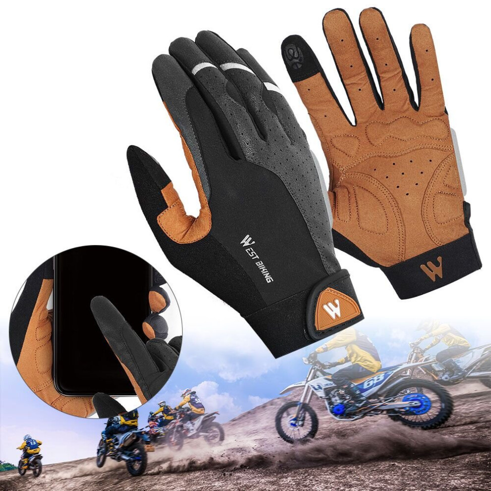 Cycling Mountain Biking Nonslip Wear-Resistant Touch Screen Full Finger Mittens Motorcycle Riding Gloves Shockproof Multicoloured 885658085315