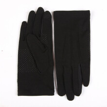 (Black-S) Sun Protection Gloves Men Women Spring Summer Driving Breathable Non-Slip Sweat-Absorbent Cotton Gloves Touch Screen 5-SZ101W1