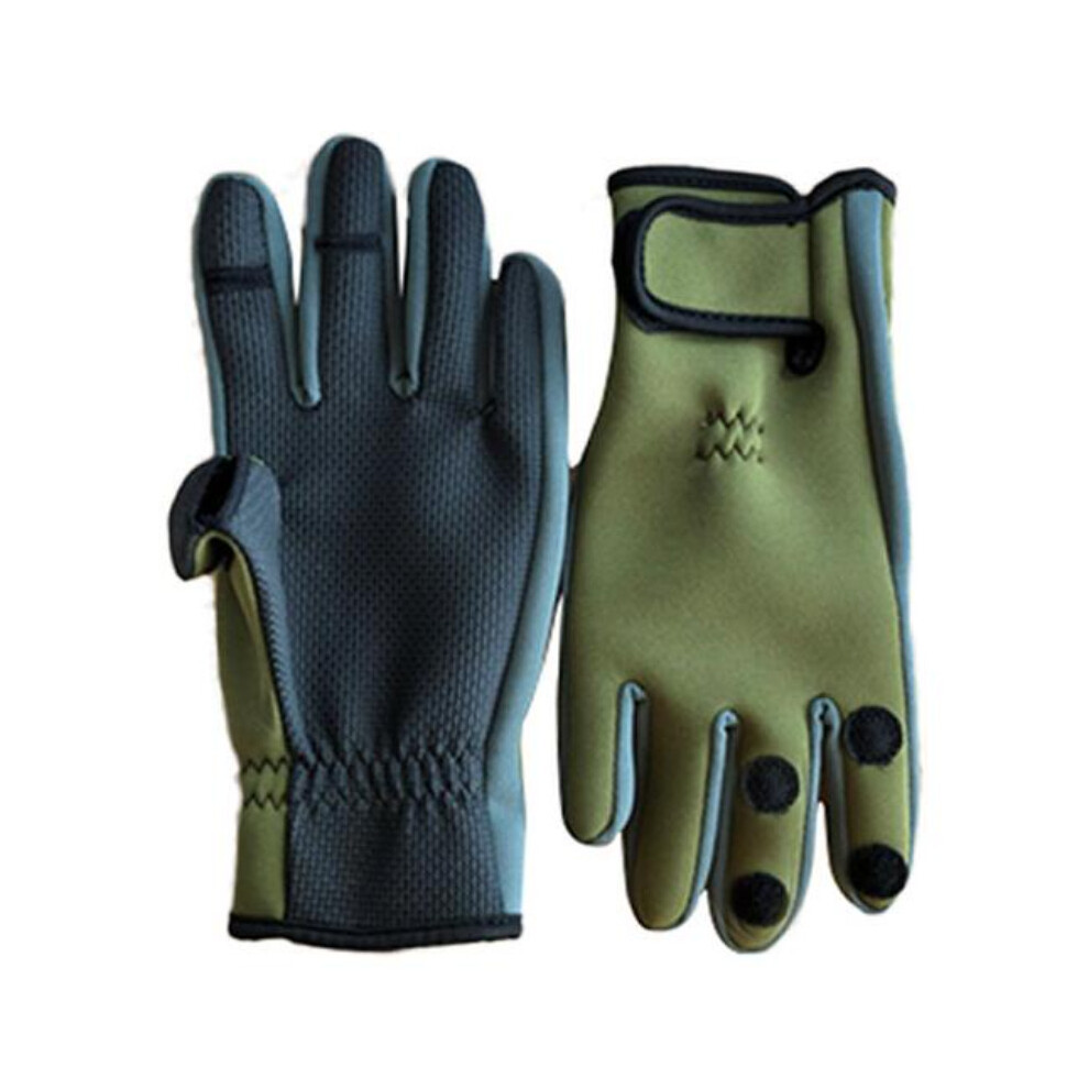 (1 White-M) Outdoor Winter Fishing Gloves Waterproof Three Or Two Fingers Cut Anti-Slip Climbing Glove Hiking Camping Riding Gloves 885658060244