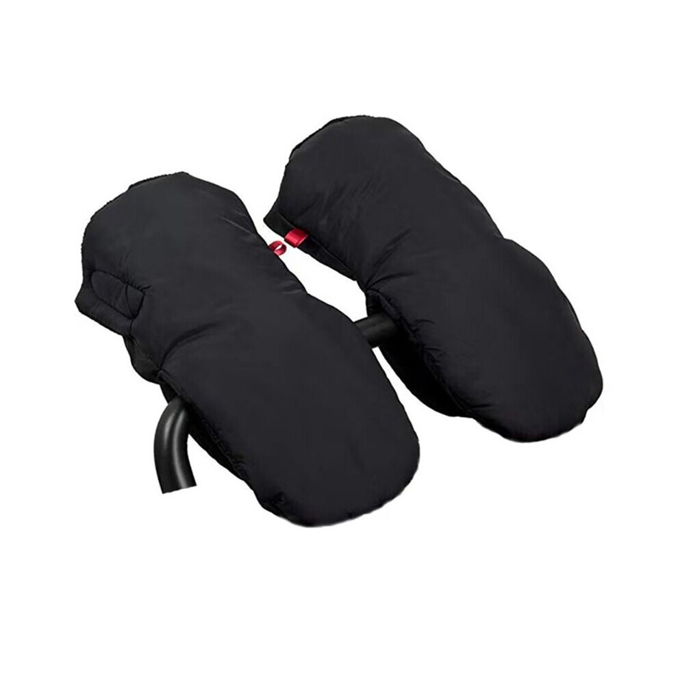 Stroller Gloves Hand Muff Extra Thick Winter Waterproof Anti-Freeze Gloves Warmer For Parents And Caregivers Black