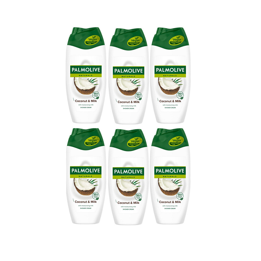 Palmolive Naturals Coconut & Milk Shower Cream Vegan Plant Based 6 x 250ml