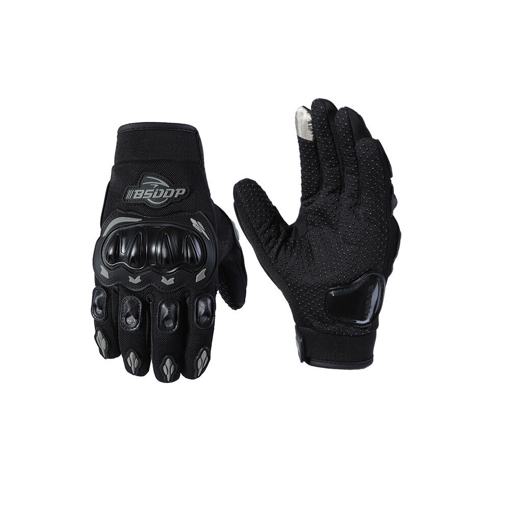 (Gray White-M) Summer Sunscreen Full Finger Motorcycle Gloves Touch Screen Motocross Motorcyclist Bicycle Moto Bike Glove Protection Winter Multicoloured 885658091385