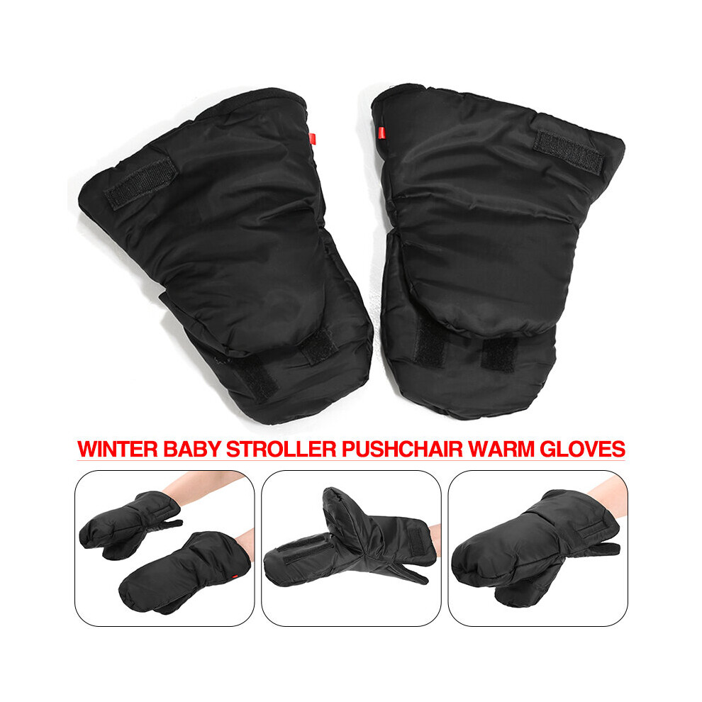Unisex Pushchair Warm Gloves Windproof Winter Warm Hand Muff Baby Carriage Stroller Gloves Antifreeze Plush Hands Cover Muff Multicoloured
