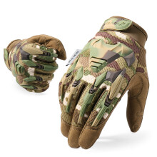 (CP White-M) Tactical Gloves Airsoft Military Men Combat Working Shooting Full Finger Glove Paintball Driving Rubber Protective Gear
