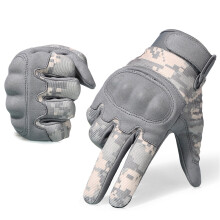 (ACU Camouflage Light Gray-M) ACU Camouflage Touch Screen Tactical Gloves Military Combat Airsoft Paintball Shooting Anti-Skid Full Finger Glove Men