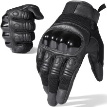 (C58 Black Black-S) Touch Screen PU Leather Tactical Full Finger Gloves Men Military Paintball Shooting Airsoft Combat Work Protective Gear