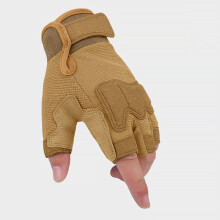 (White-M) Army Military Tactical Half Finger Gloves Outdoor Paintball Airsoft Shooting Riding Fitness Hiking Fingerless Gloves NR17