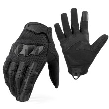 (B26 Black Black-M) Army Combat Tactical Gloves Men Outdoor Fishing Camouflage Military Non Slip Breathable Touch Screen Airsoft Full Finger Mittens