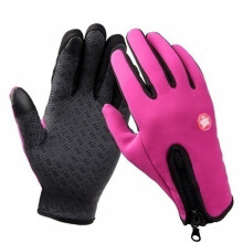 (Pink White-XL) Winter Warm Ski Mens Gloves Women Cycling Touch Screen Waterproof Splash-Proof Windproof Gloves Ladies Non-Slip