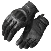 (Black-S) Touch Screen Tactical Full Finger Gloves Military Paintball Shooting Airsoft Combat Protective Gear PU Leather Men Women