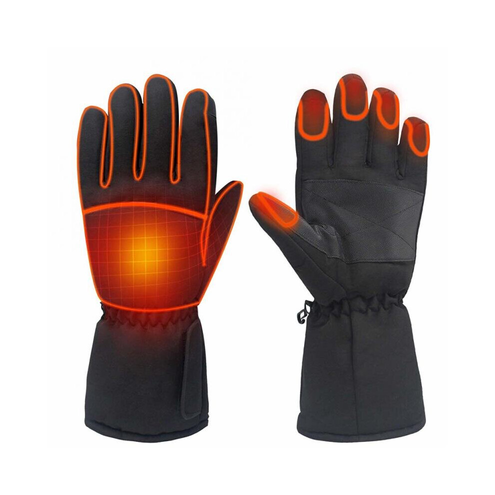 Heated Gloves Winter Outdoor Sports Motorcycle Racing Riding Gloves Warm Waterproof Cycling Skiing Cotton Breathable Mittens Black 885658107741