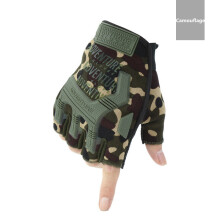 (Camouflage White-L) Outdoor Half Finger Tactical Fingerless Gloves Military Army Shooting Hiking Climbing Cycling Gym Riding Airsoft Gloves