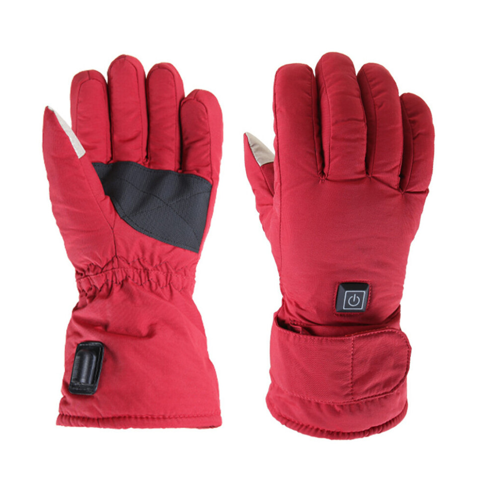 1 Pair Heated Gloves Rechargeable Waterproof Thermal Motorcycle Heating Adjustable Warm Riding Cycling Hiking Mittens Multicoloured 885658109936