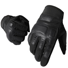 (Black-XL) Combat Anti-slip Tactical Gloves Full Finger Outdoor Sports Fitness Army Airsoft Paintball Military Touch Screen Guantes