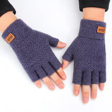 Men's Half Fingerless Gloves Winter Warm Alpaca Wool Fingerless Knitting Glove Adult Thickening Riding Leaking Fingers Gloves