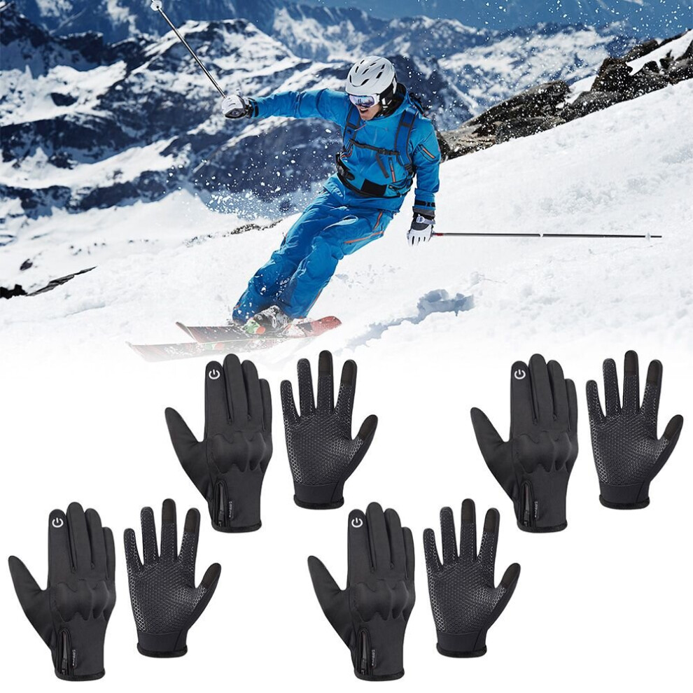 Thermal Mountain Biking Cold Protection Nonslip Motorcycle Riding Gloves Full Finger Mittens Touch Screen Polar Fleece Multicoloured 885658119881